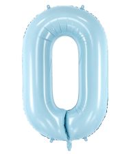 Lyseblå tal folieballon 0, 86 cm