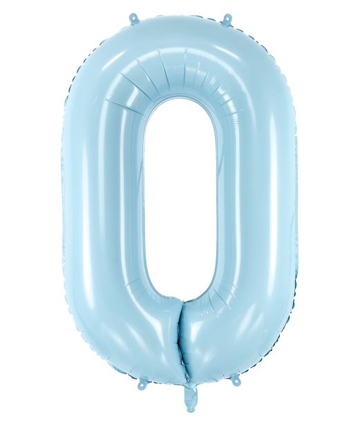 Lyseblå tal folieballon 0, 86 cm