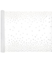 Bordløber med hvide hjerter, 48 cm x 3 m