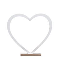 Hvidt dekorationshjerte, 25 cm