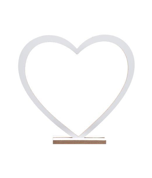 Hvidt dekorationshjerte, 25 cm