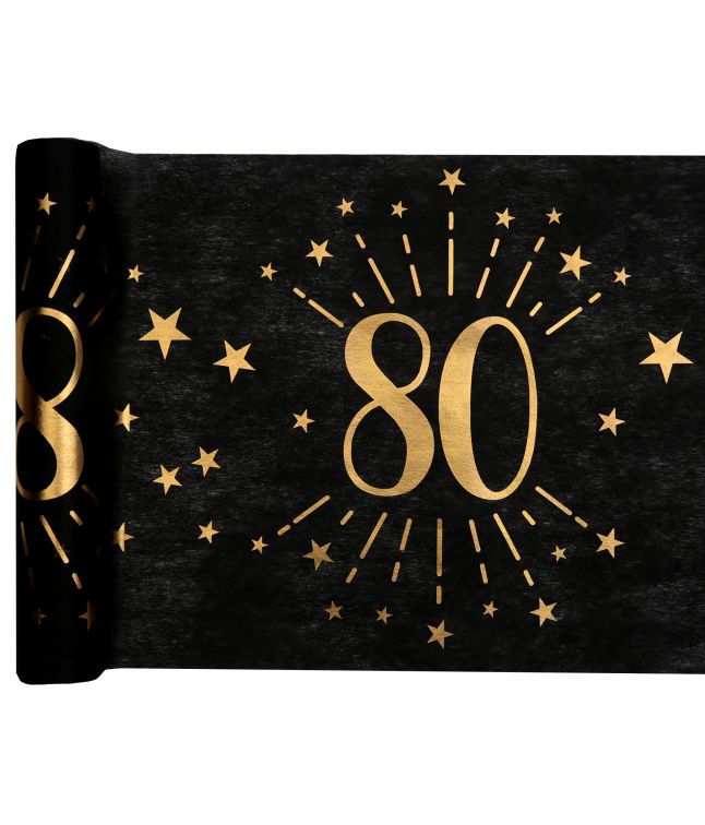 Sort og guld bordløber, 80 år