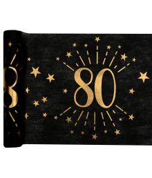 Sort og guld bordløber, 80 år