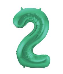 Grøn tal folieballon 2, 86 cm 