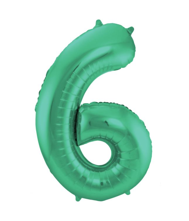 Grøn tal folieballon 6, 86 cm