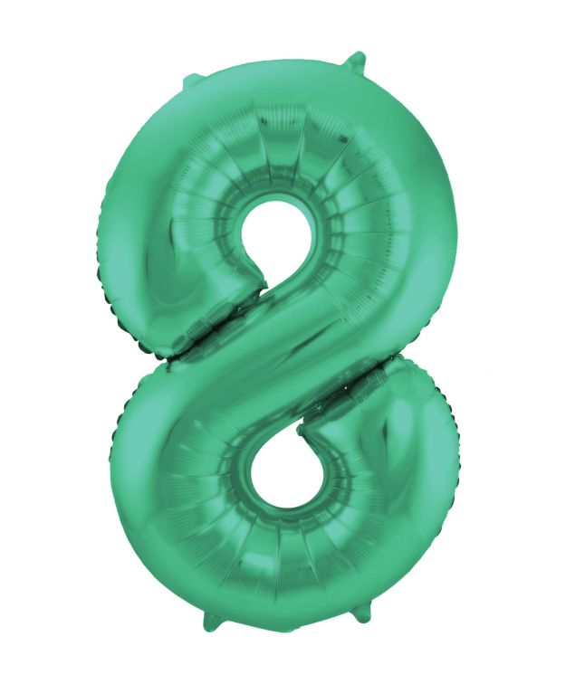 Grøn tal folieballon 8, 86 cm