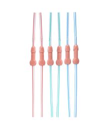 Sugerør med penis, 6 stk 