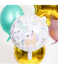Enhjørning Happy Birthday folieballon, 45 cm