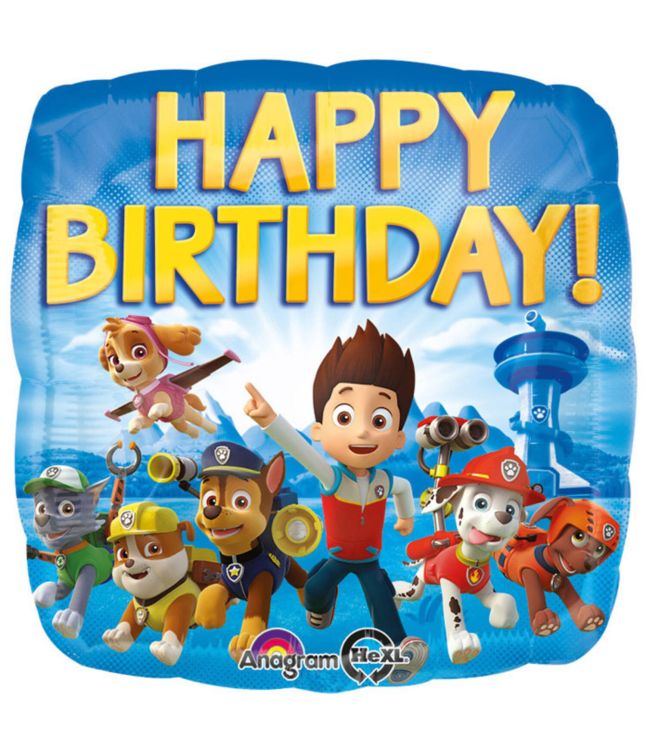 Paw Patrol Happy Birthday folieballon, 43 cm