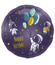 Space Happy Birthday folieballon, 45 cm