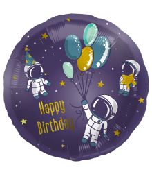 Space Happy Birthday folieballon, 45 cm