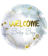 Welcome baby boy folieballon, 45 cm