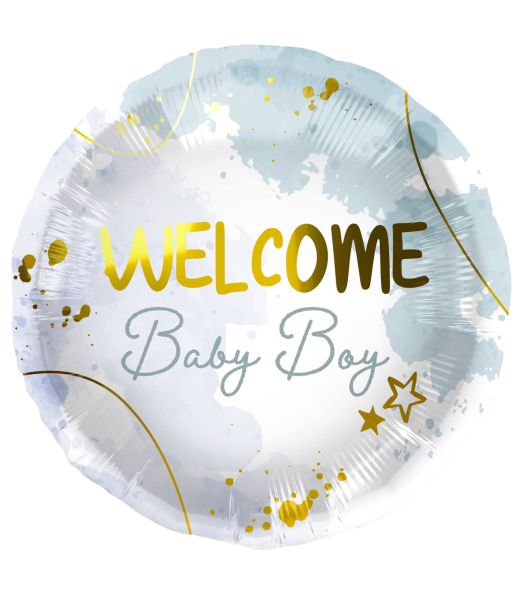 Welcome baby boy folieballon, 45 cm
