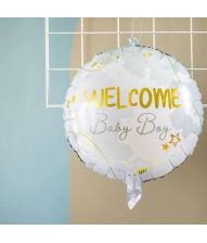 Welcome baby boy folieballon, 45 cm