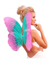 Sommerfuglevinger i pink og turkis