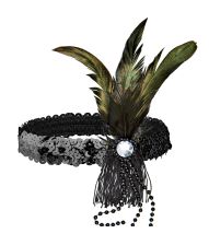 Sort paillet hårbånd