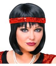 Rød paillet hårbånd 