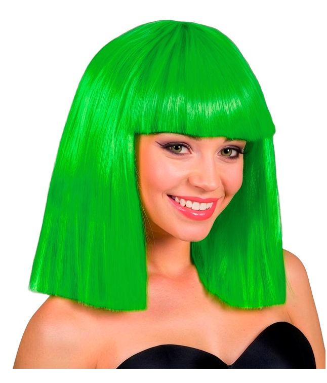 Neon grøn showgirl paryk