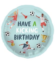 Fodbold Happy Birthday folieballon, 45 cm