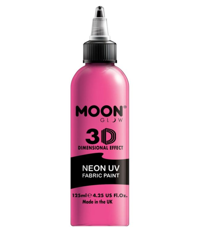 Neon pink UV stofmaling, 125 ml