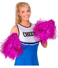 Pink pom poms, 2 stk