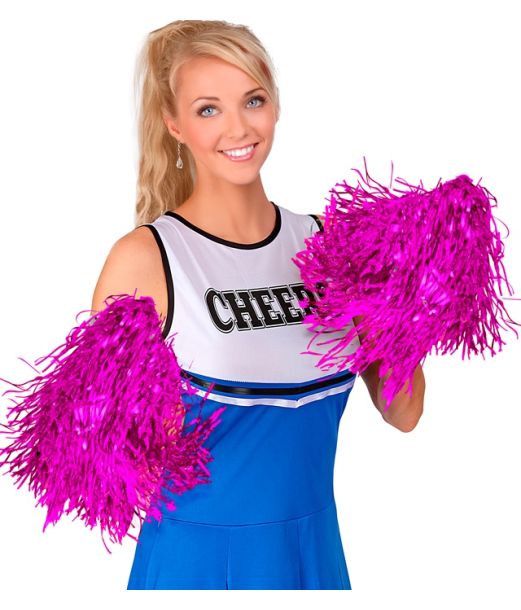 Pink pom poms, 2 stk