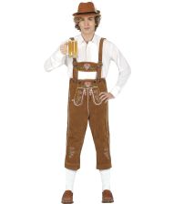 Billige brune tyrolerbukser til mænd.