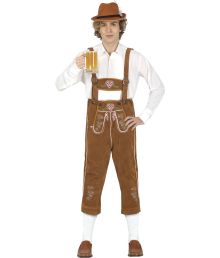 Billige brune tyrolerbukser til mænd.