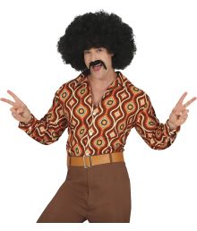 Brun 70er skjorte til mønd.