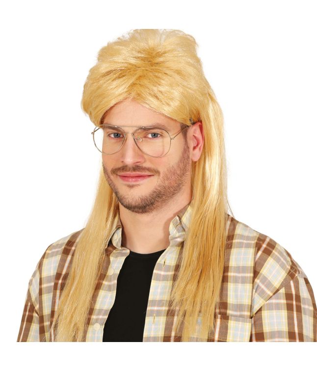 Blond 80er mullet paryk