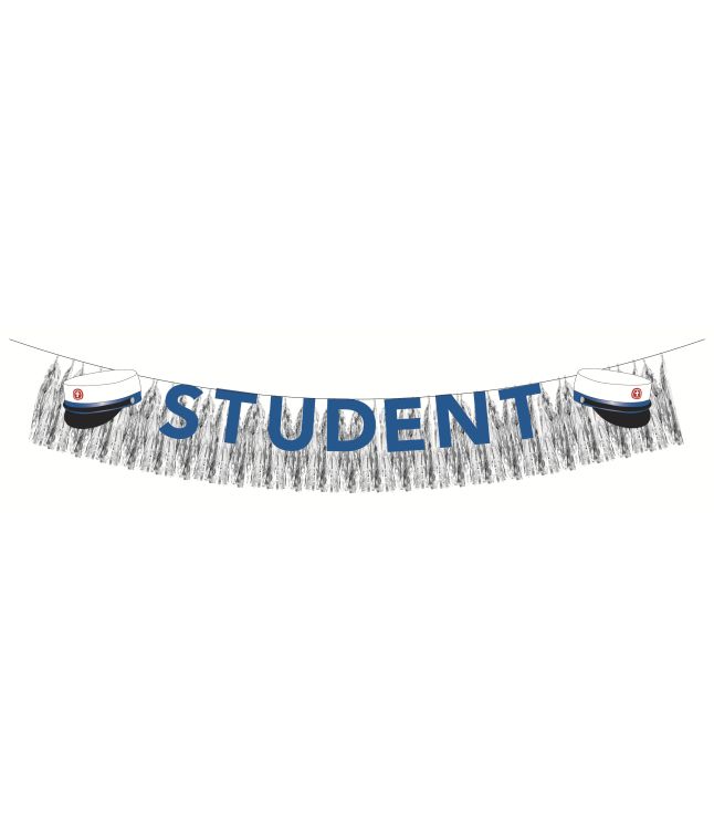 Blå student guirlande med frynser