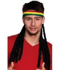 Rasta pandebånd med dreadlocks