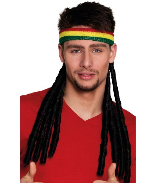 Rasta pandebånd med dreadlocks