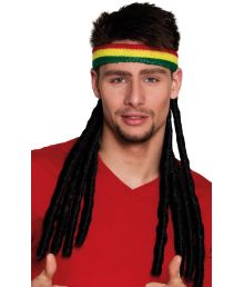 Rasta pandebånd med dreadlocks