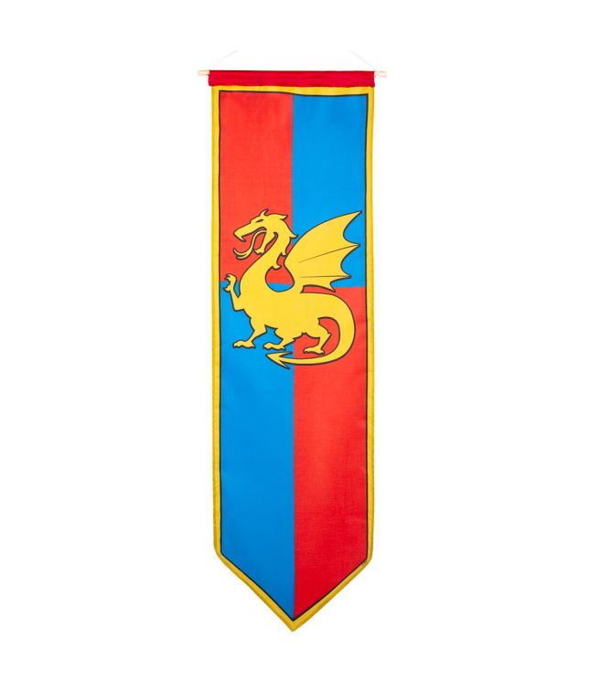 Rød og blå middelalder banner