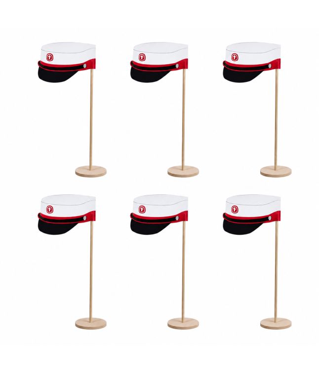 Røde studenterhuer bordflag, 6 stk