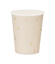 Beige papkrus med stjerner, 6 stk