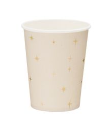 Beige papkrus med stjerner, 6 stk