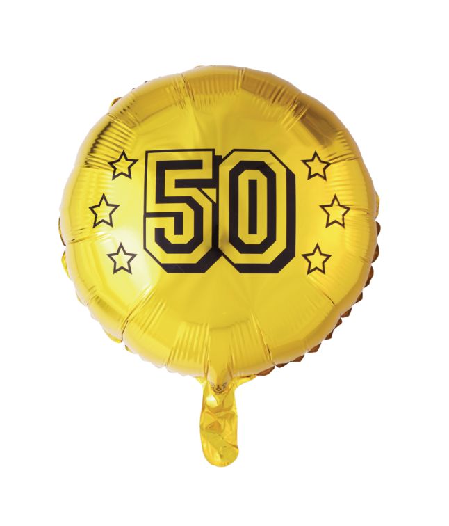 Guld 50 folieballon, 46 cm