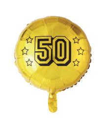 Guld 50 folieballon, 46 cm