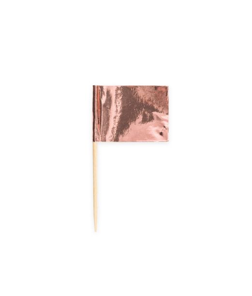 Rosegold kageflag, 50 stk.