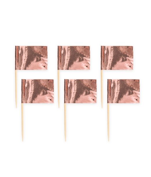 Rosegold kageflag, 50 stk.