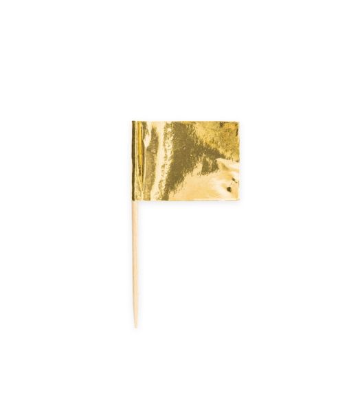 Guld kageflag 50 stk.