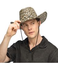 Cowboyhat med leopardmønster