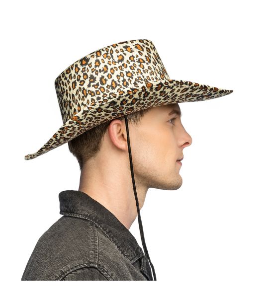 Cowboyhat med leopardmønster