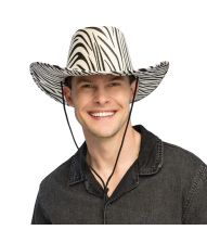 Cowboyhat med zebramønster