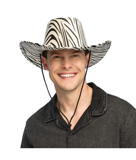 Cowboyhat med zebramønster