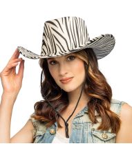 Cowboyhat med zebramønster