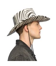 Cowboyhat med zebramønster