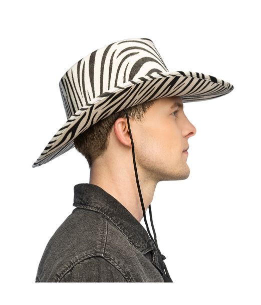 Cowboyhat med zebramønster